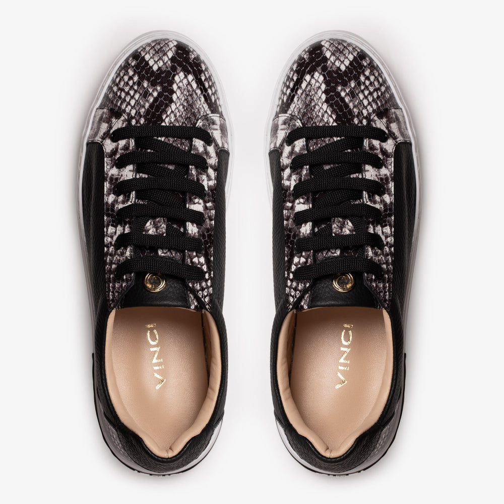 The Burano Black White  Leather Sneaker