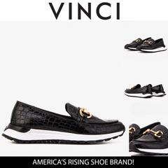 The Milan Black Croc-Embossed Patent Leather Sneaker