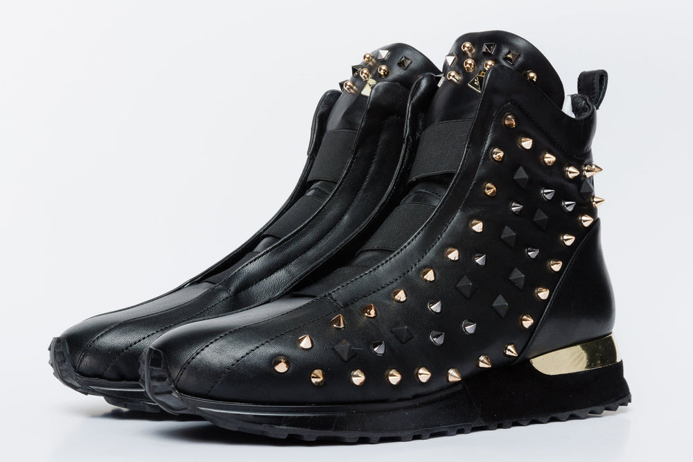 The Infanta High-Top Black Spike Leather Sneaker Limited Edition
