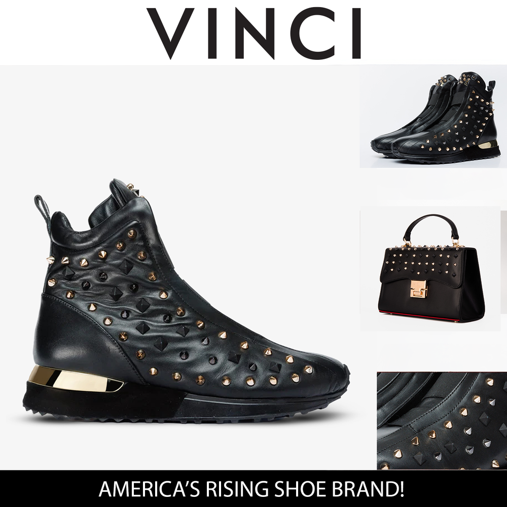 The Infanta High-Top Black Spike Leather Sneaker Limited Edition