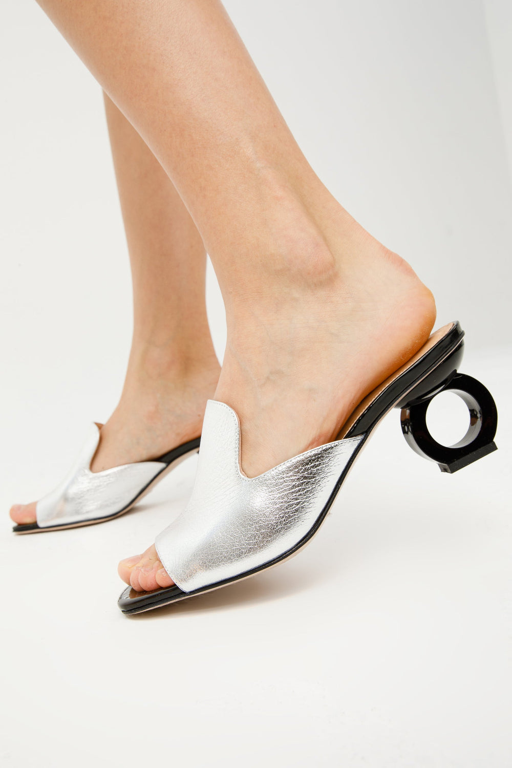 The Tory Silver Leather Sandal