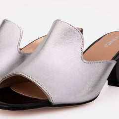 The Tory Silver Leather Sandal