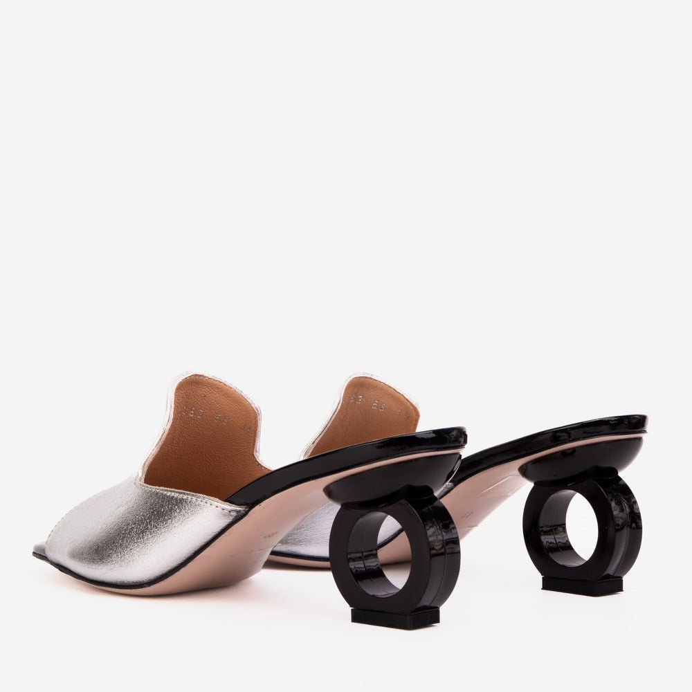 The Tory Silver Leather Sandal