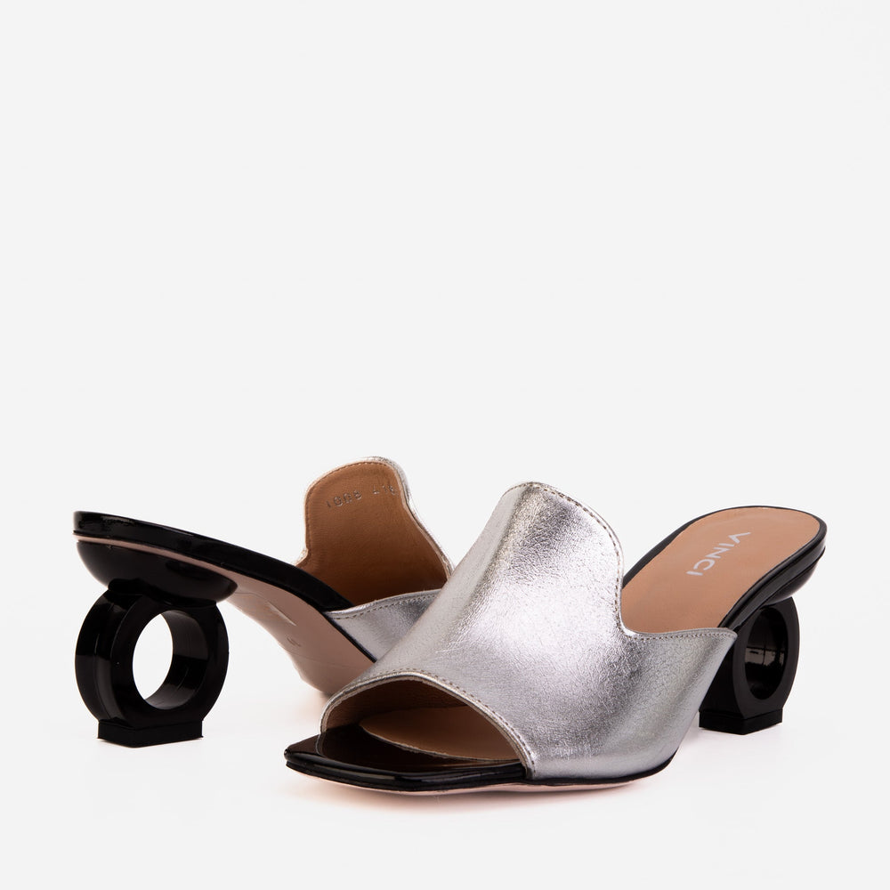 The Tory Silver Leather Sandal
