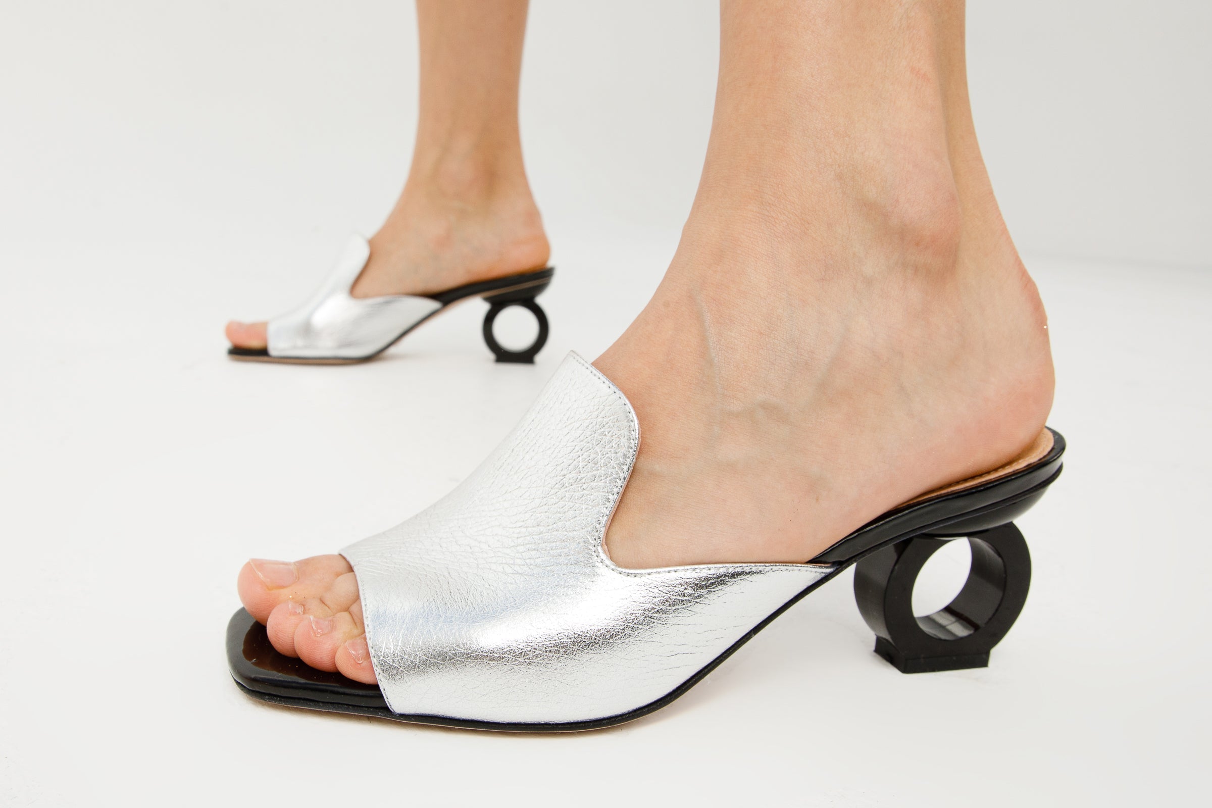 The Tory Silver Leather Sandal