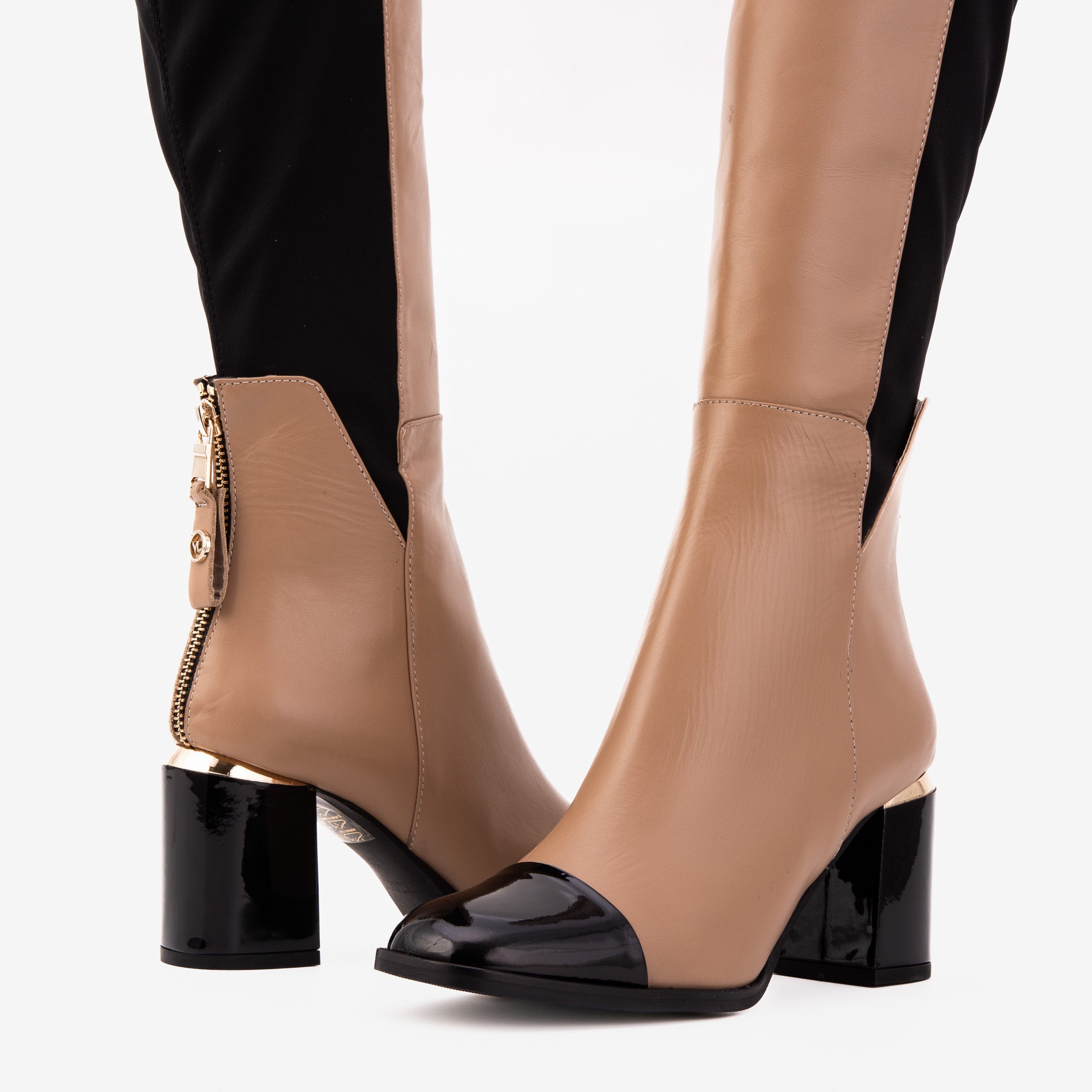 The Verona Cream Leather Knee High Boot