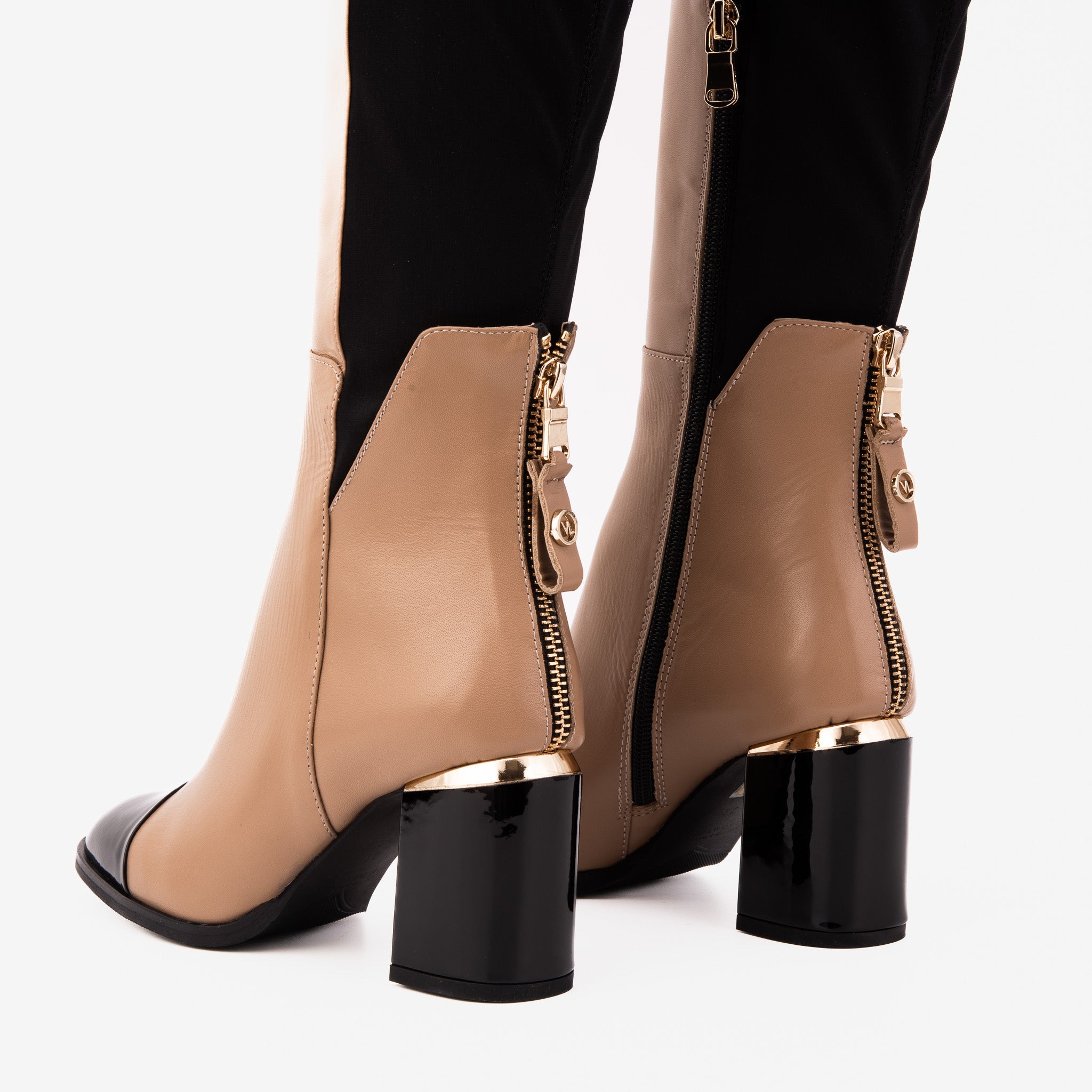 The Verona Cream Leather Knee High Boot
