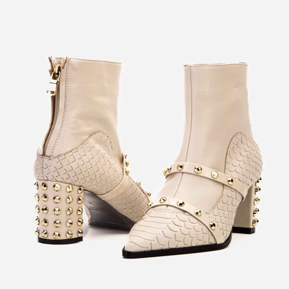 The Valentina Leather Block Heel Boot