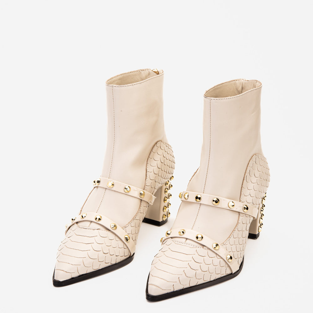 The Valentina Leather Block Heel Boot