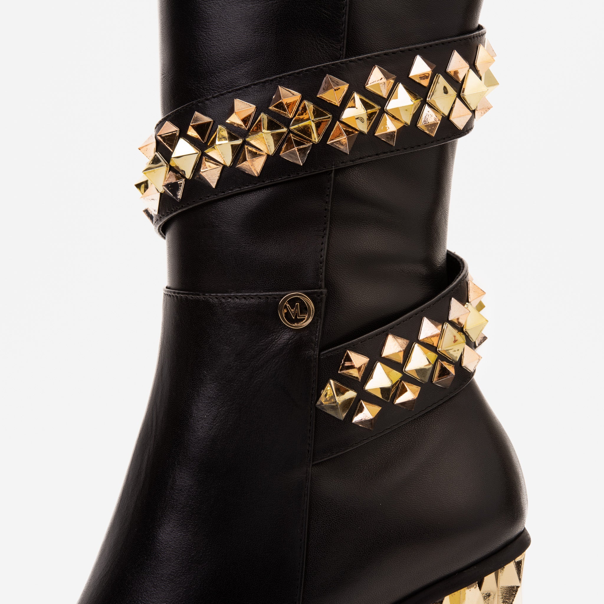 The Gladiator Black Leather Knee High Boot