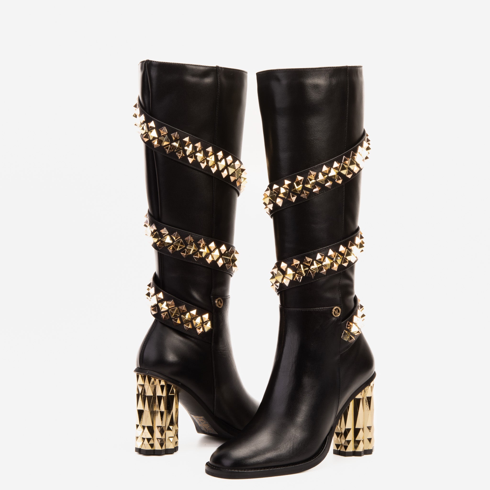 The Gladiator Black Leather Knee High Boot