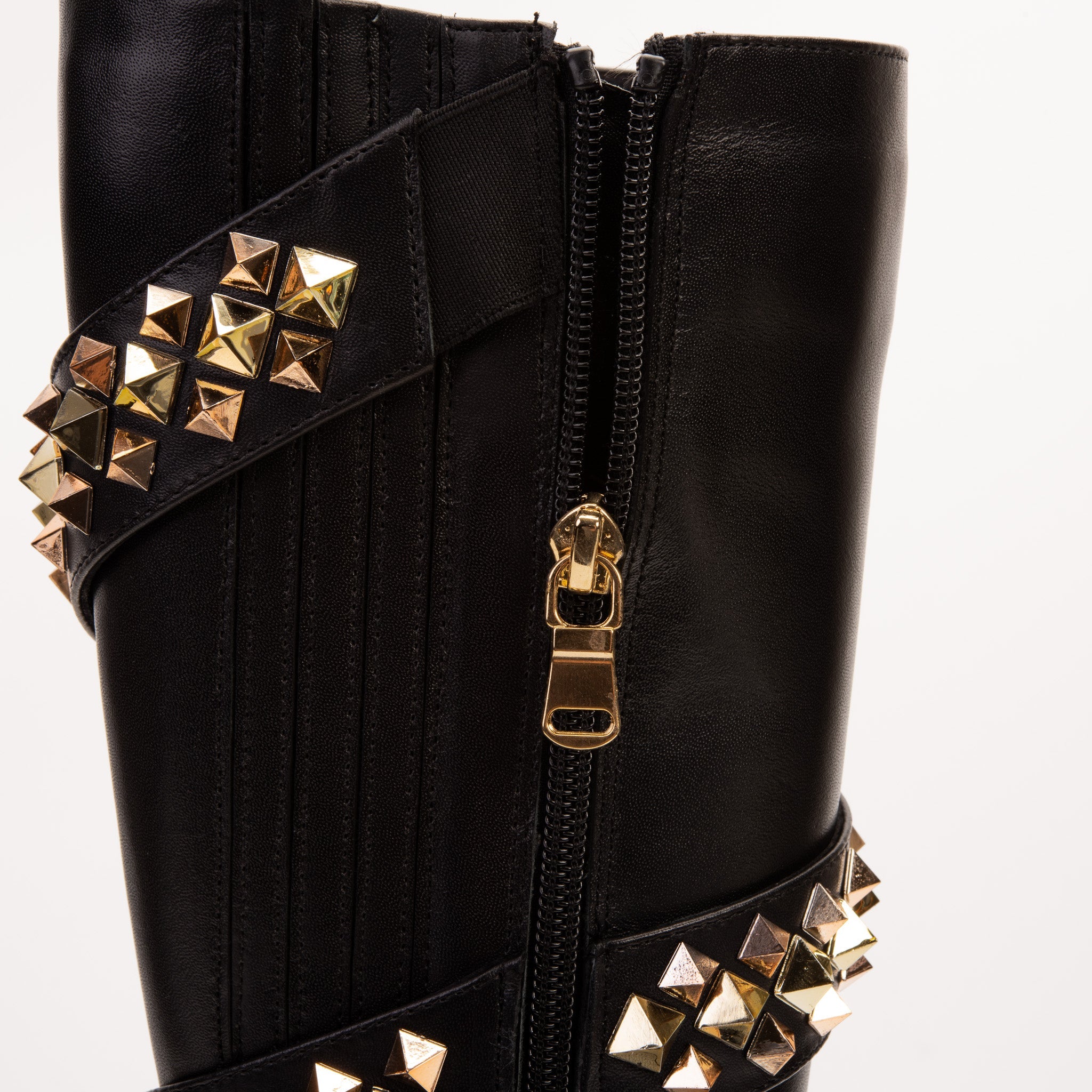 The Gladiator Black Leather Knee High Boot