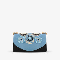 The Parama Blue Suede Leather Handbag