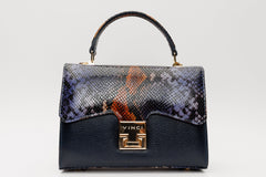 The Venezia Navy Blue Leather Handbag
