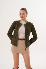 The Nyvessa Reversible Leather Jacket – Olive Green