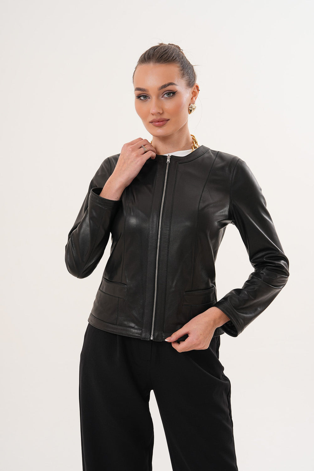 The Nyvessa Black Leather Jacket