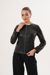 The Nyvessa Black Leather Jacket