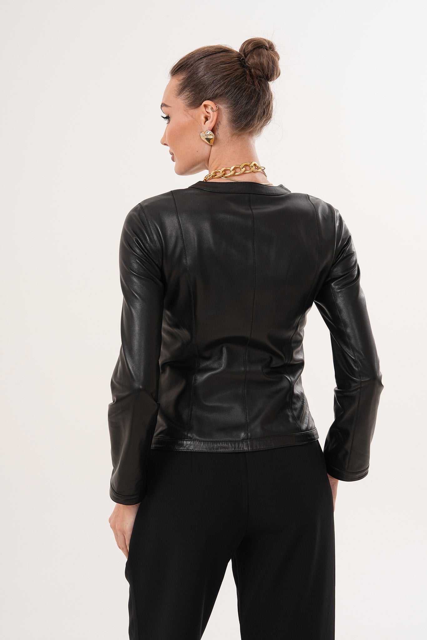 The Nyvessa Black Leather Jacket