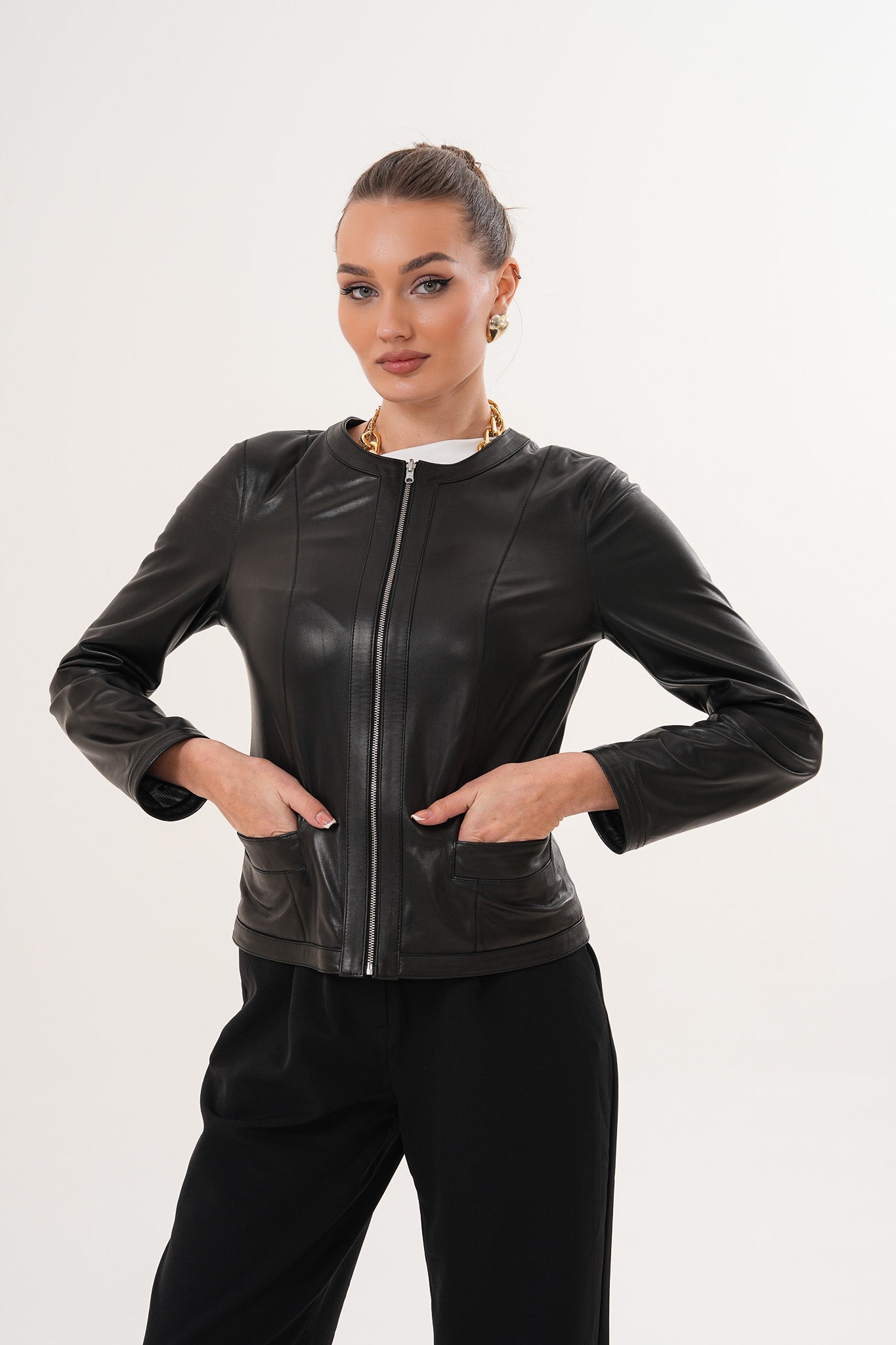 The Nyvessa Black Leather Jacket