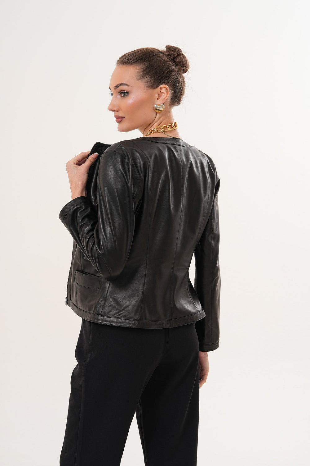 The Nyvessa Black Leather Jacket