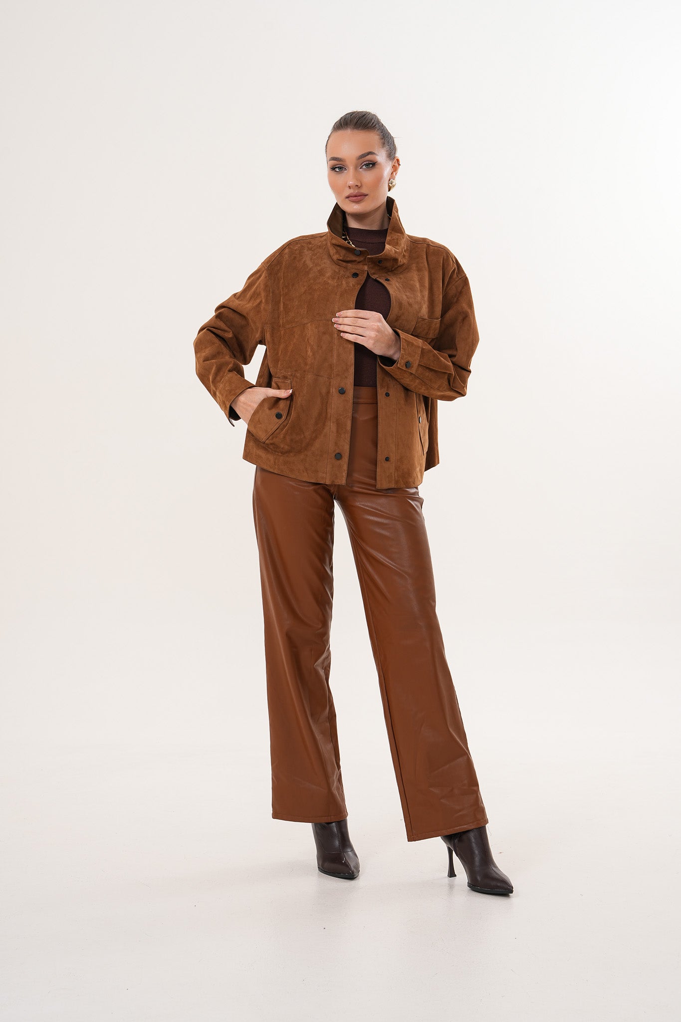 The Ravessa Reversible Brown Suede Leather Jacket
