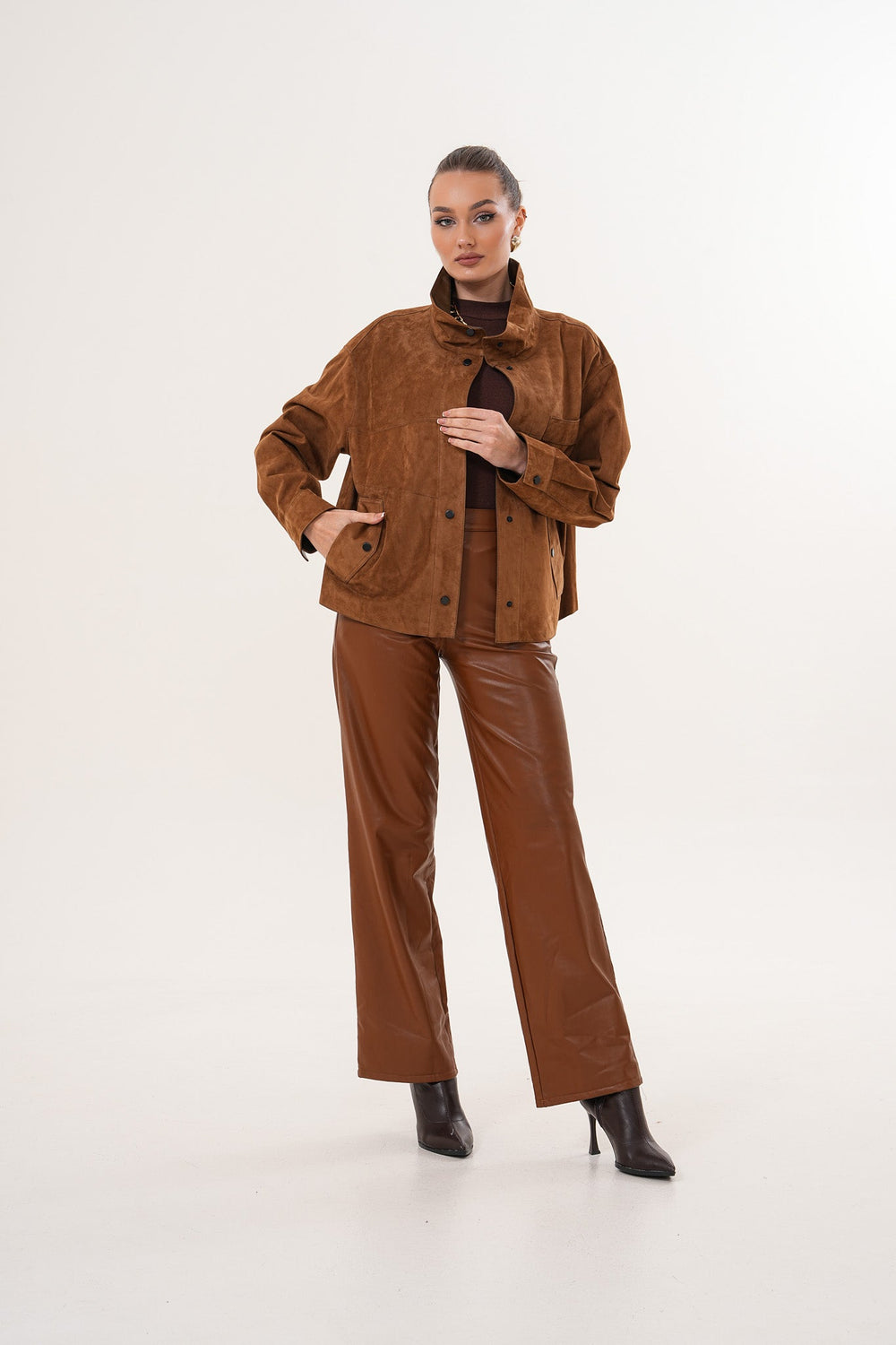The Ravessa Reversible Brown Suede Leather Jacket