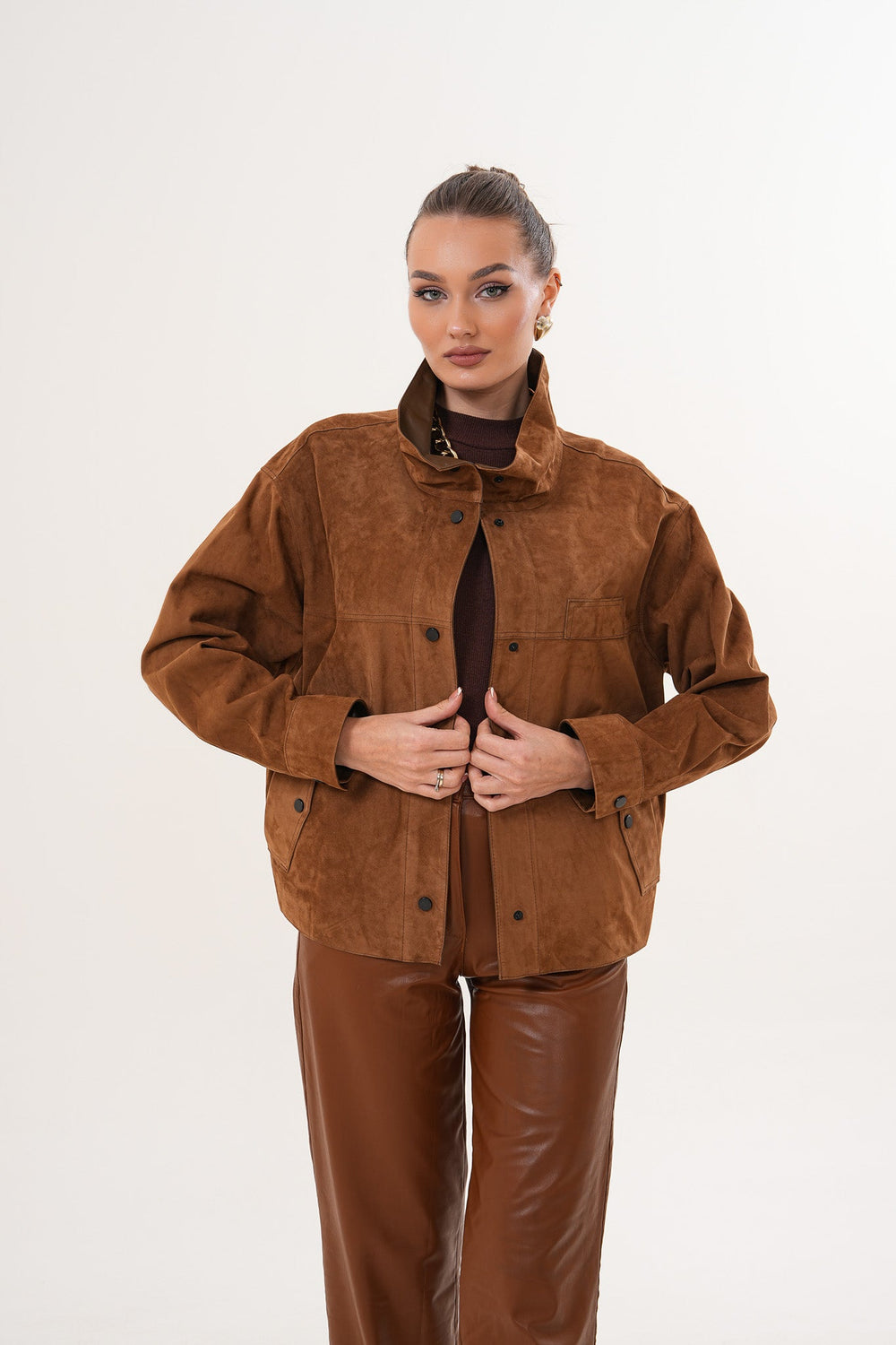 The Ravessa Reversible Brown Suede Leather Jacket