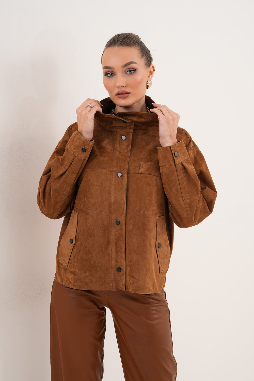The Ravessa Reversible Brown Suede Leather Jacket