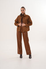 The Ravessa Reversible Brown Suede Leather Jacket