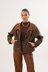The Ravessa Reversible Brown Suede Leather Jacket