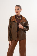 The Ravessa Reversible Brown Suede Leather Jacket