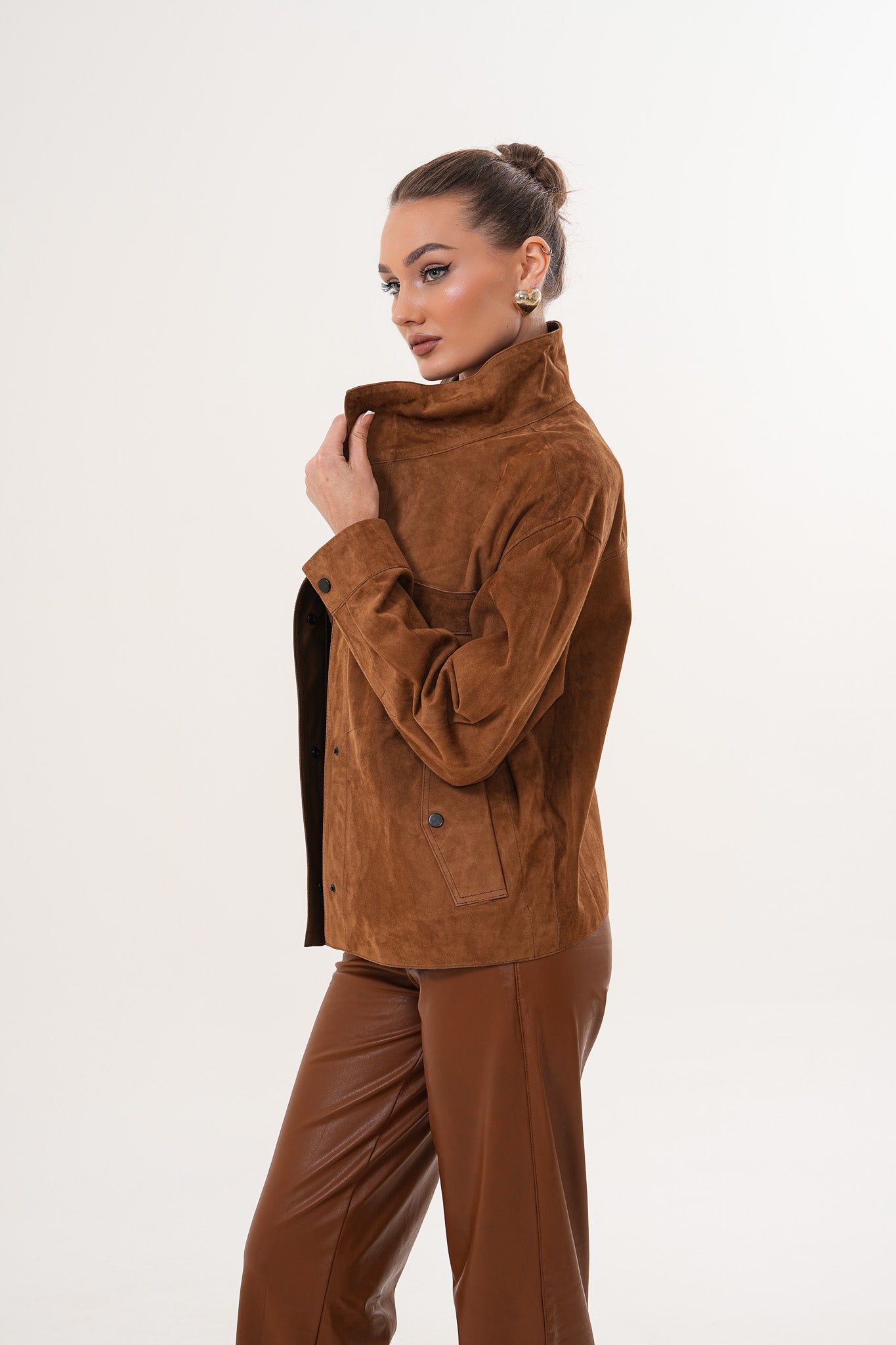 The Ravessa Reversible Brown Suede Leather Jacket