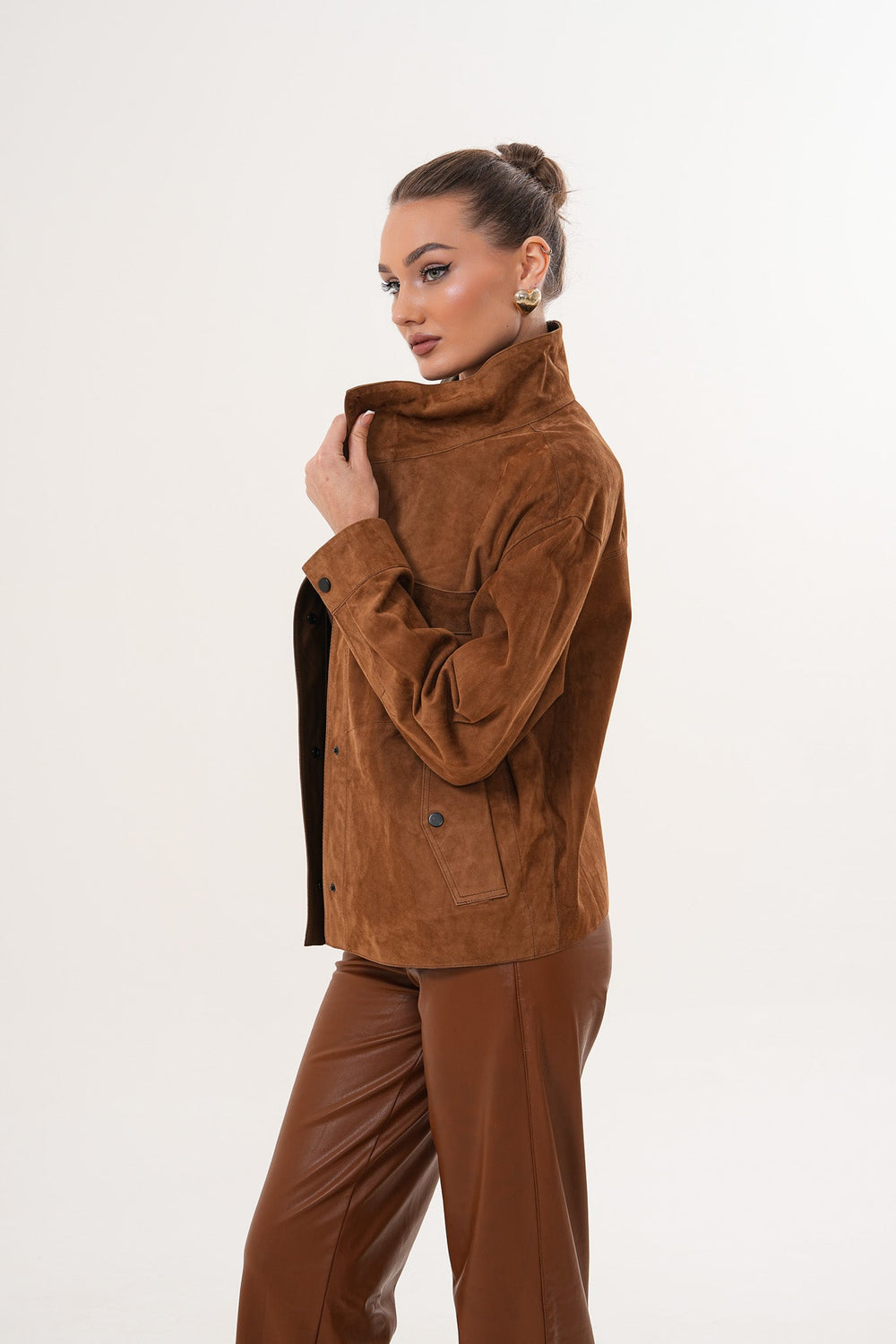 The Ravessa Reversible Brown Suede Leather Jacket