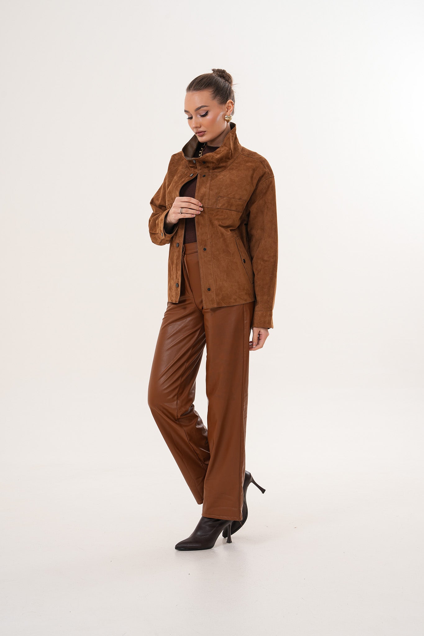 The Ravessa Reversible Brown Suede Leather Jacket
