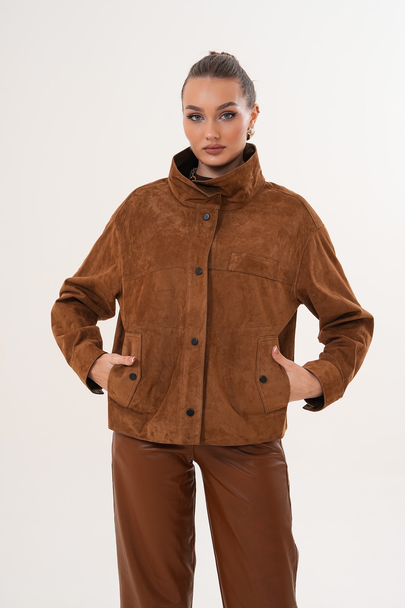 The Ravessa Reversible Brown Suede Leather Jacket