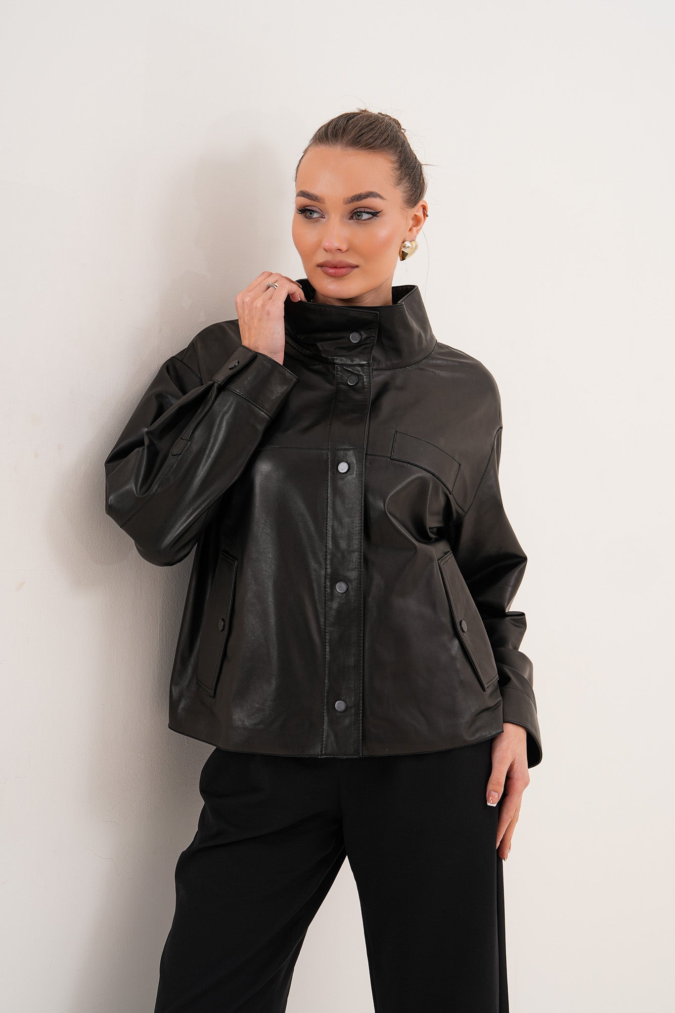 The Ravessa Reversible Black Leather Jacket