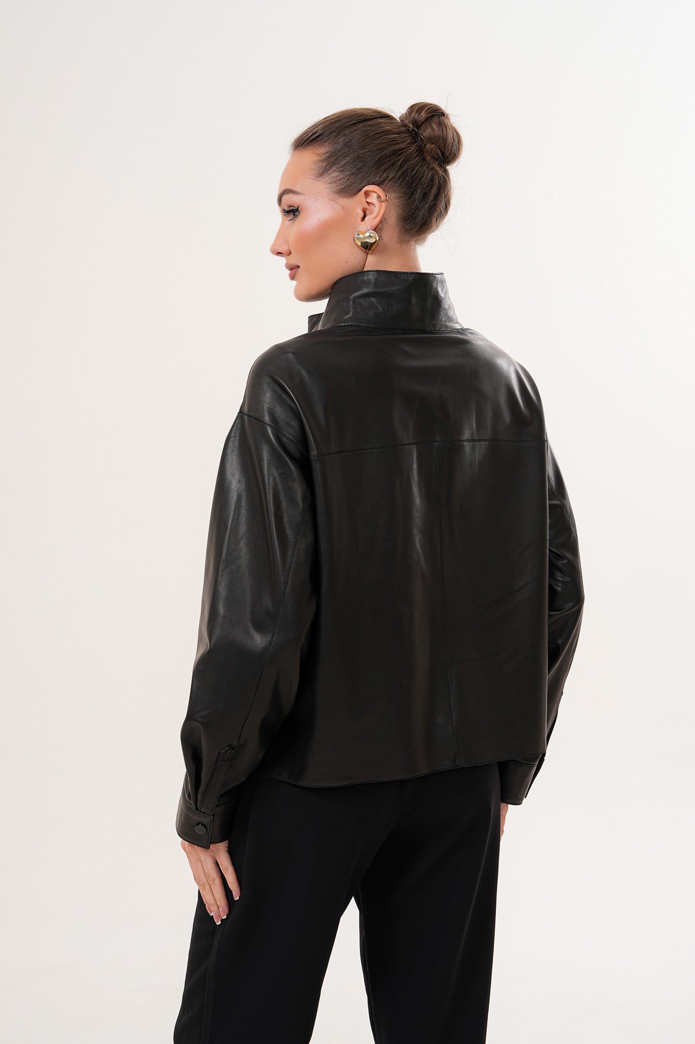 The Ravessa Reversible Black Leather Jacket