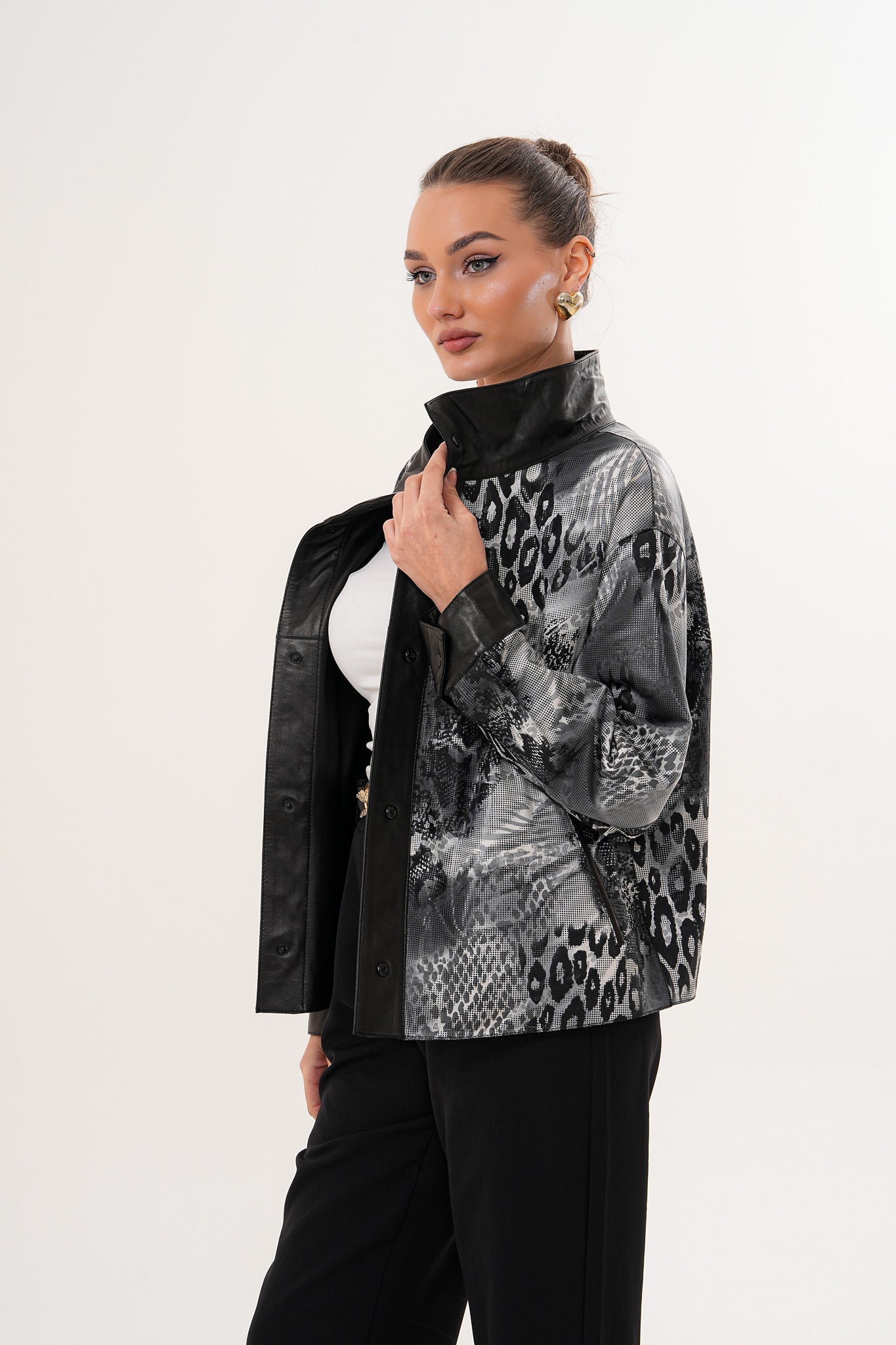 The Ravessa Reversible Black Leather Jacket