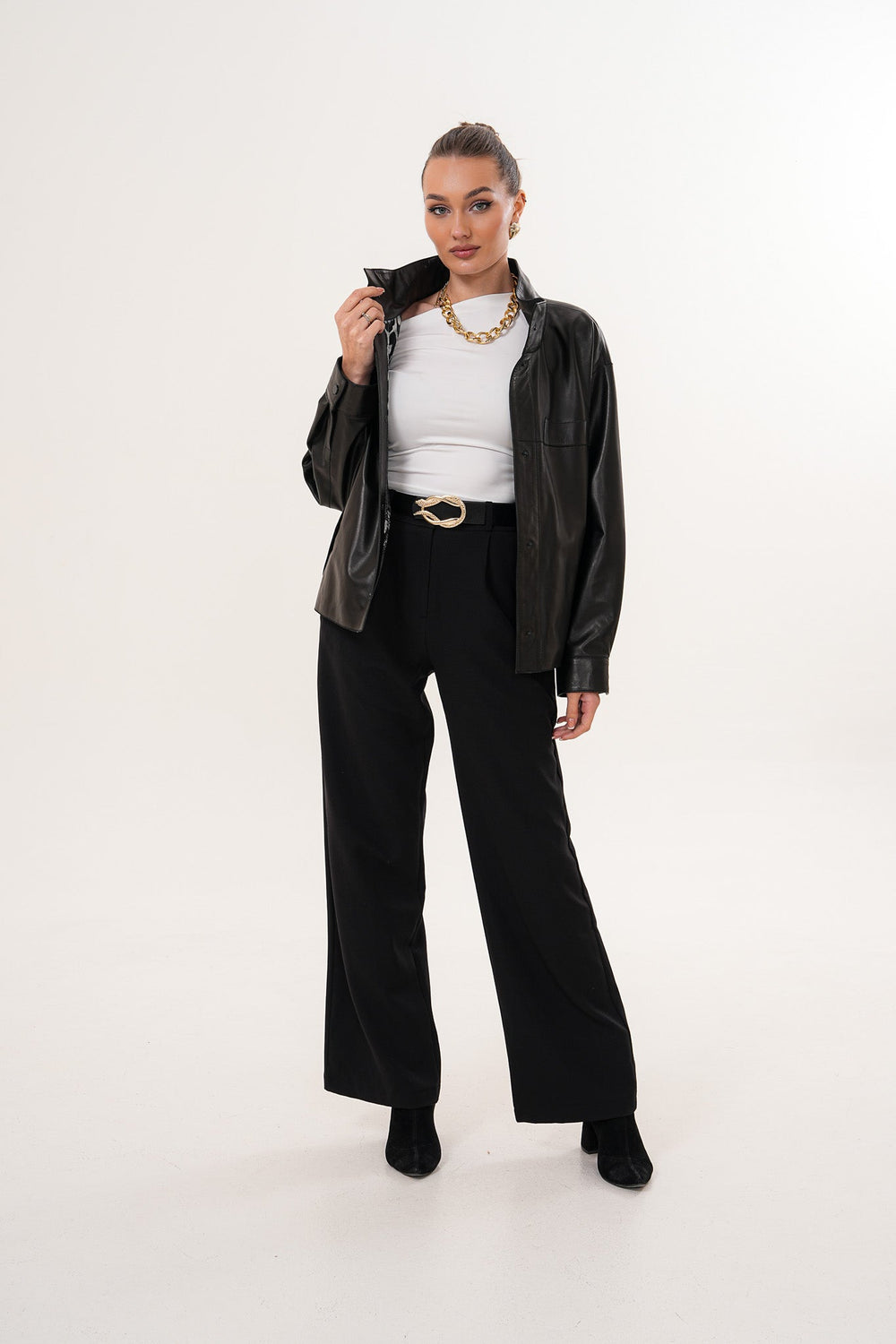 The Ravessa Reversible Black Leather Jacket