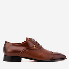 The Rockwell Handmade Tan Leather Cap Toe Oxford Shoe