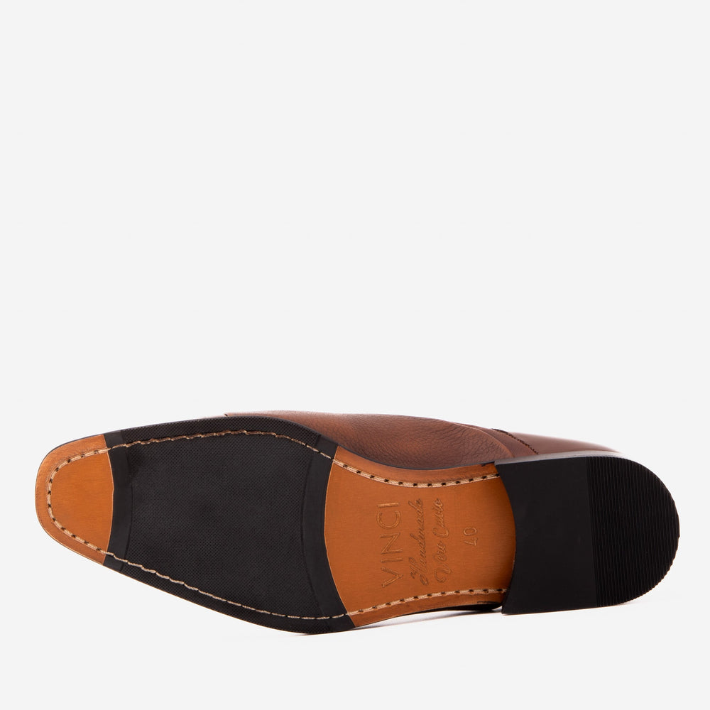 The Rockwell Handmade Tan Leather Cap Toe Oxford Shoe
