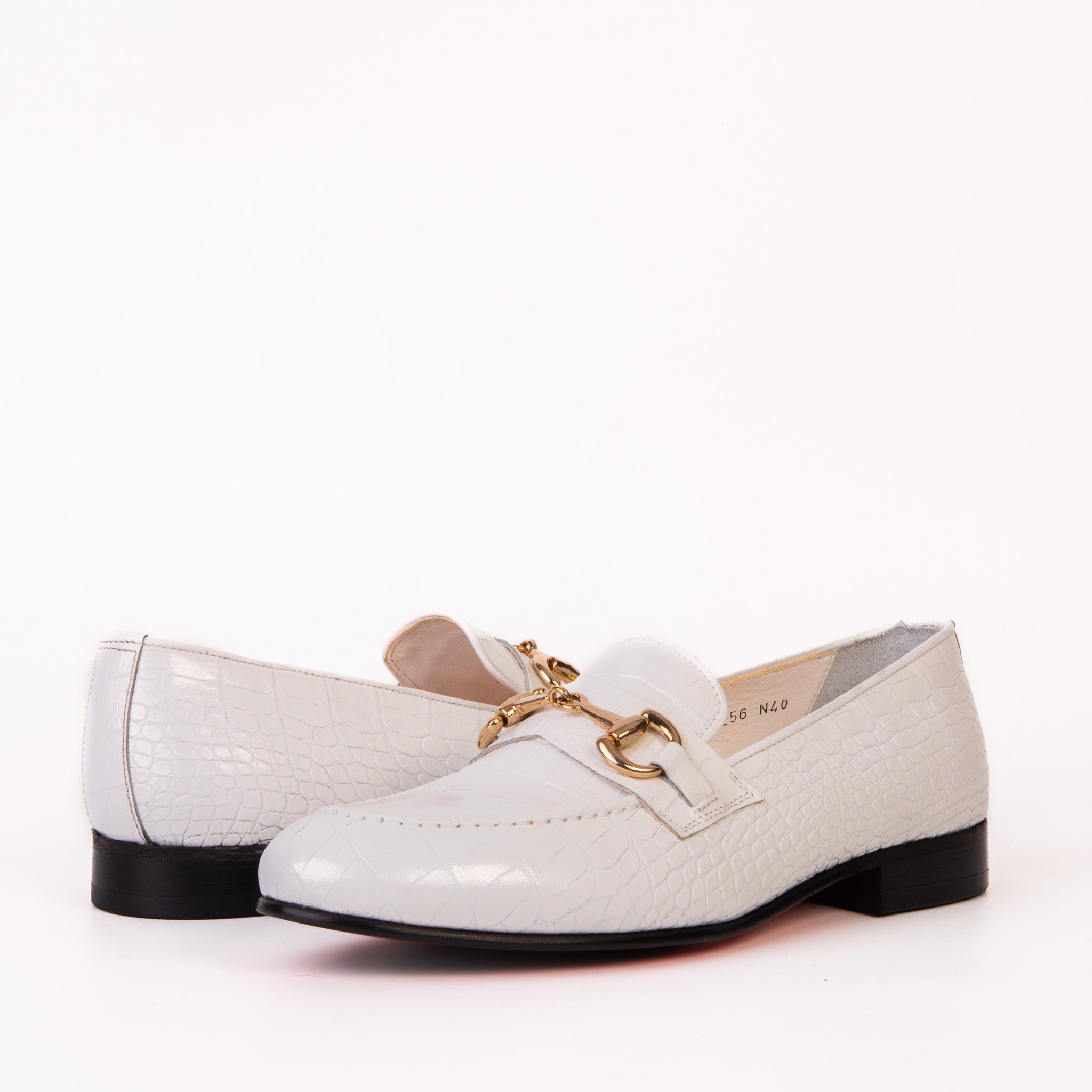 The Monaco White Leather Shoe Bit Loafer