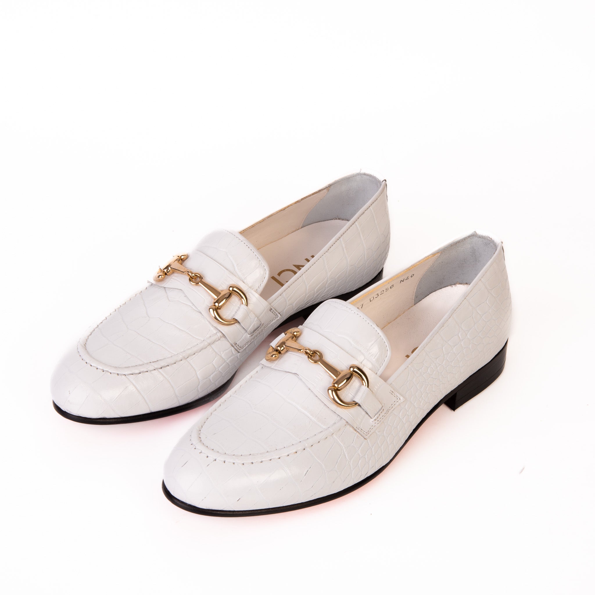 The Monaco White Leather Shoe Bit Loafer