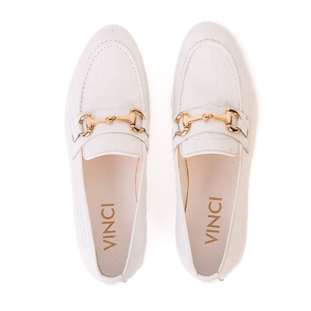 The Monaco White Leather Shoe Bit Loafer