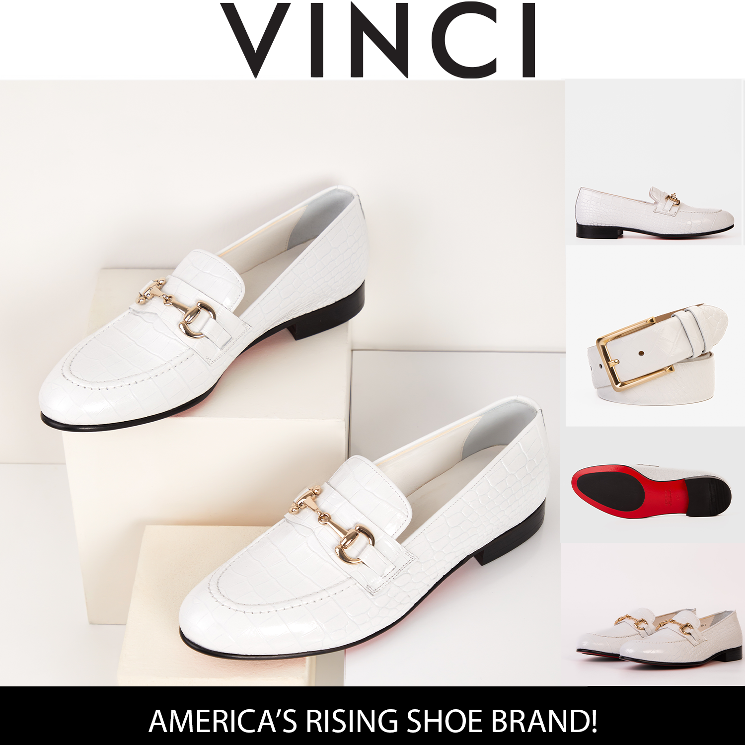 The Monaco White Leather Shoe Bit Loafer