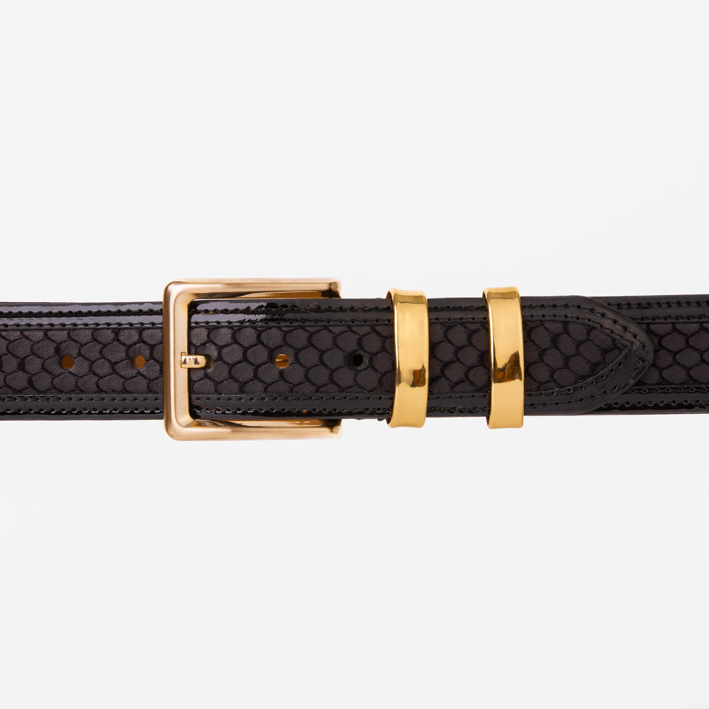 The Imperial Black Leather Belt