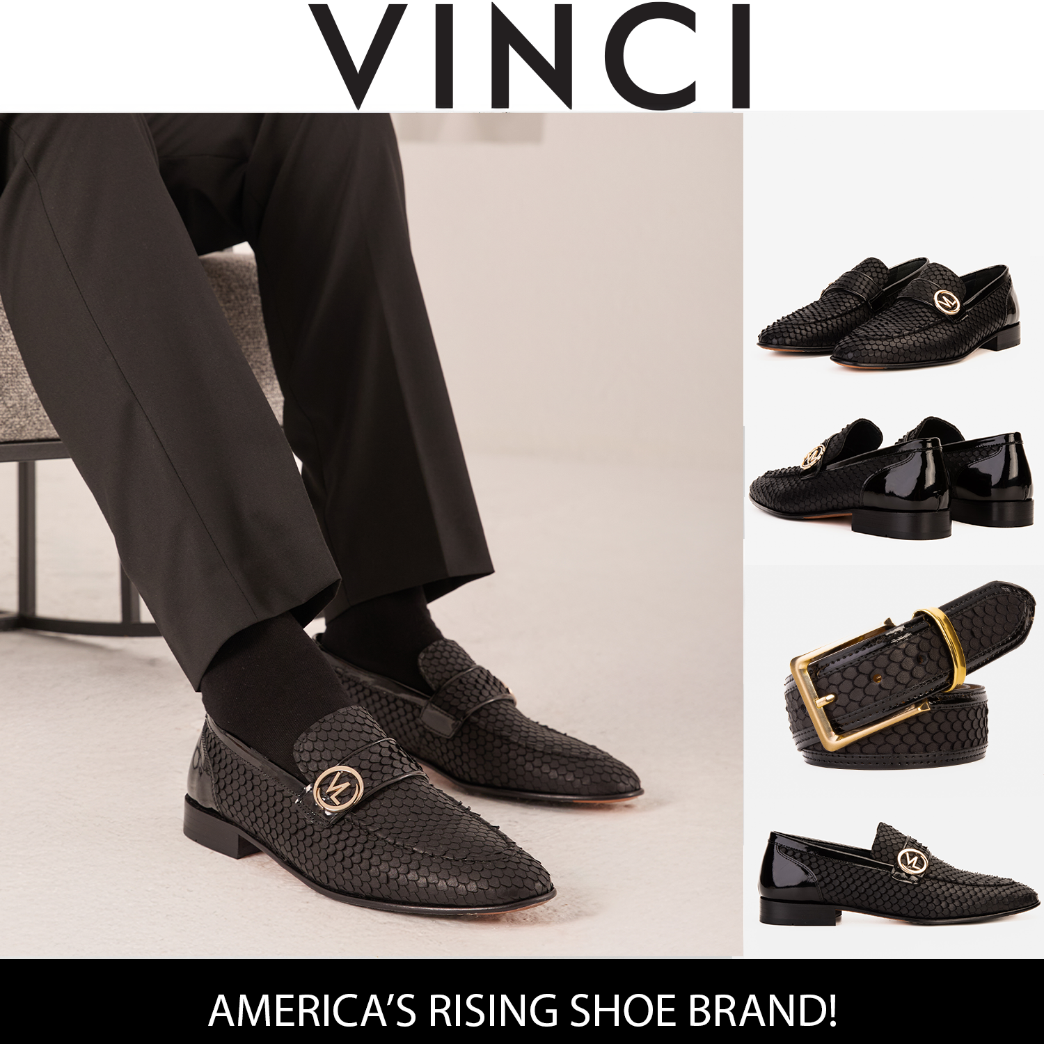 The Monarch Black Leather Dress Shoe