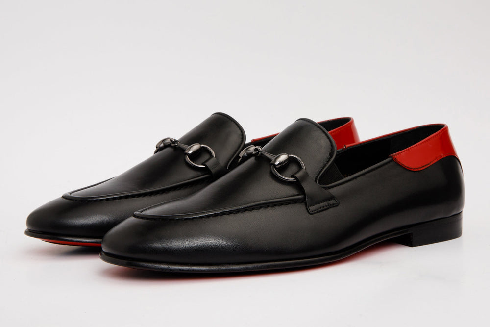 The Maratea Black Leather shoe Bit Loafer  Shoe