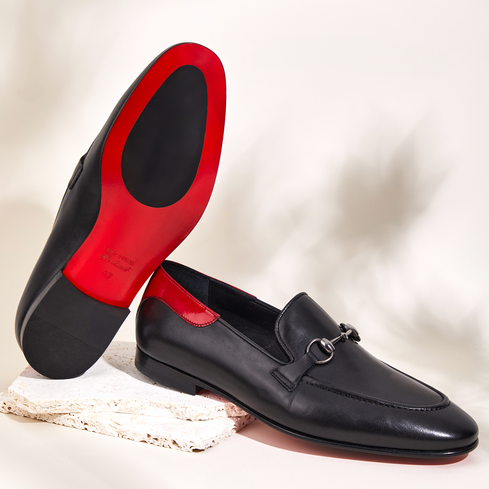 The Maratea Black Leather shoe Bit Loafer  Shoe