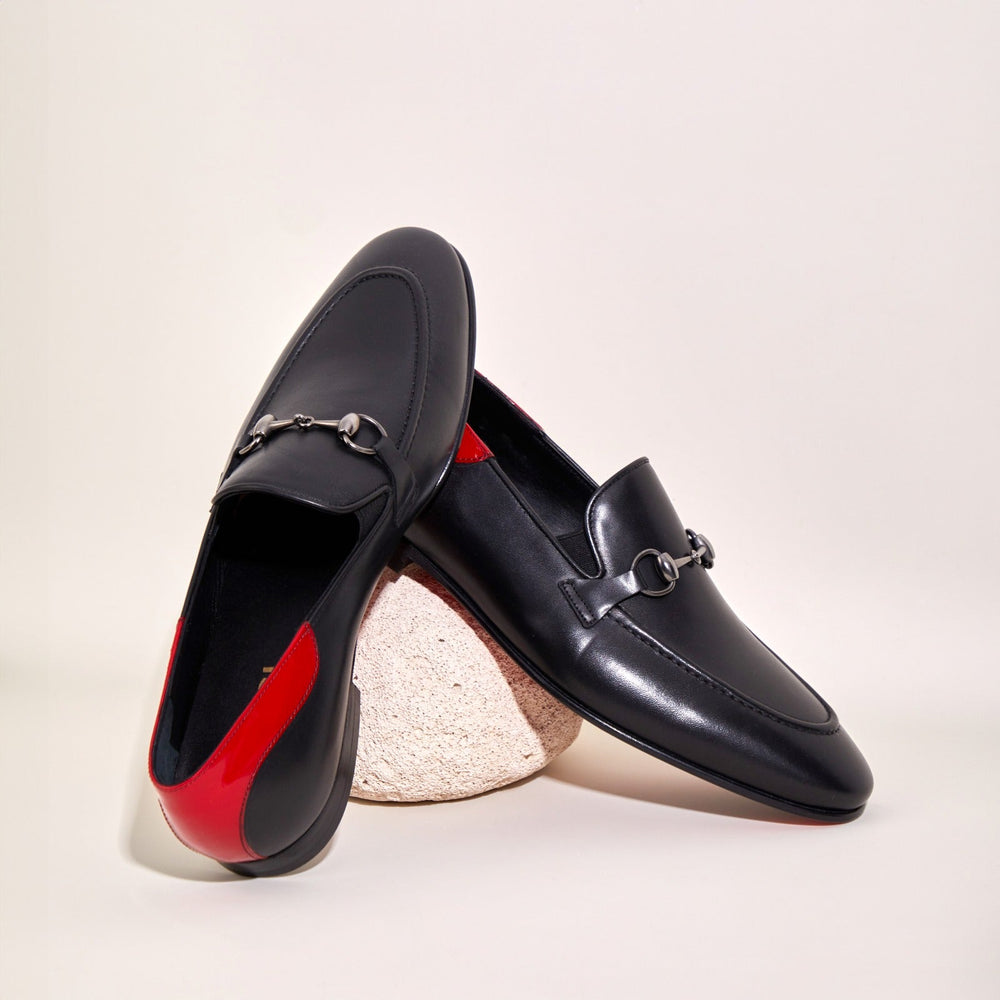 The Maratea Black Leather shoe Bit Loafer  Shoe